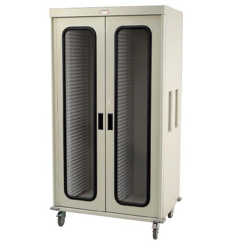 Triple Column Medical Storage Cart with Tempered Glass Doors